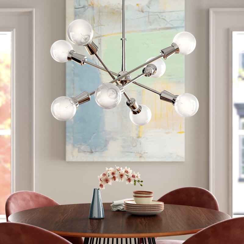 Foundstone Tatum 8 Light Sputnik Modern Linear Chandelier And Reviews